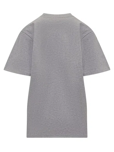 Jw Anderson Embroidered Logo Crew Neck T-shirt In Gray