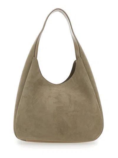 Stella Mccartney Logo Large Hobo Bag Alter Suede W/piping Details