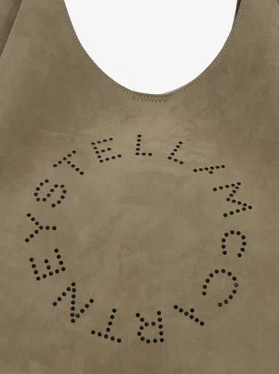 Stella Mccartney Logo Large Hobo Bag Alter Suede W/piping Details