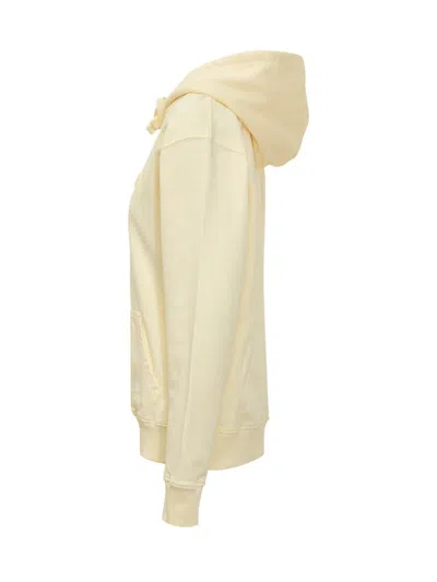 Jw Anderson Logo Lettering Drawstring Hoodie In Nude