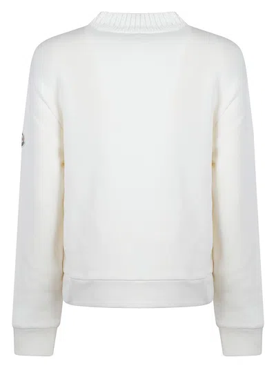 Moncler Mainline Crewneck Logo Sweatshirt In White