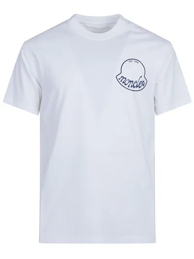 Moncler Men Logo Cotton T-shirt White In White