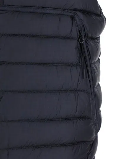 C.p. Company Men Blue Vest With Mock Neck And Logo Plaque On The Side In Tech Fabric Man In Blue