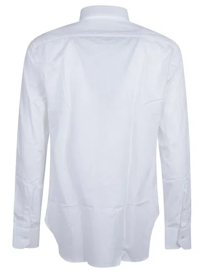 Zegna Micro Striped Trecapi Tailored Fit Long Sleeve Shirt In White