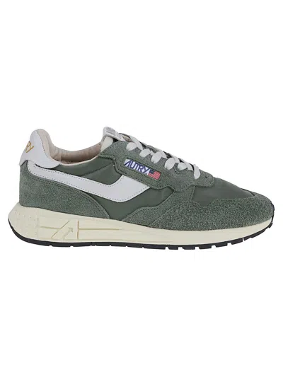 Autry Reelwind Suede Panelled Sneakers In Green