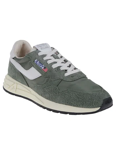 Autry Reelwind Suede Panelled Sneakers In Green