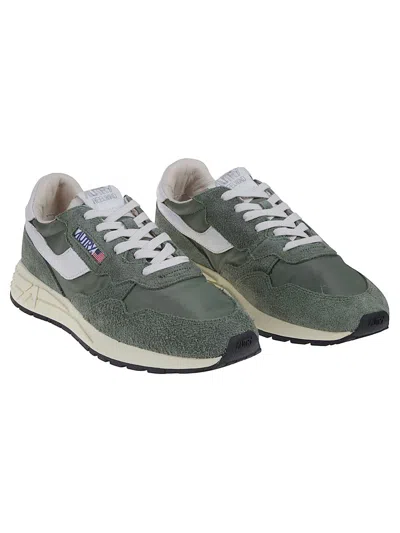 Autry Reelwind Suede Panelled Sneakers In Green