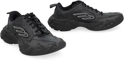 Balenciaga Monday Leather And Fabric Low-top Sneakers In Black