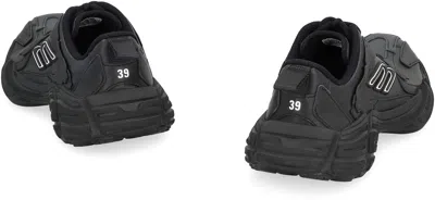 Balenciaga Monday Leather And Fabric Low-top Sneakers In Black