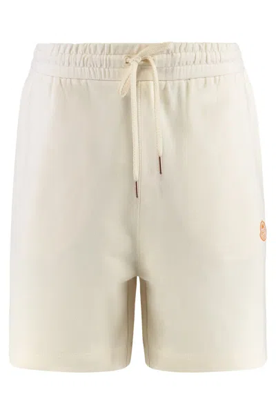Moncler Genius Donald Glover Bermuda Shorts With Elastic Waistband In Neutral