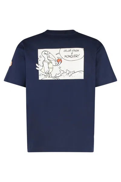Moncler Genius X Gilga Farm By Donald Glover Graphic-print Cotton T-shirt Navy In Blue
