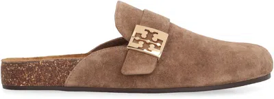 Tory Burch Mellow Suede Mules In Nude