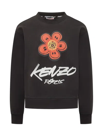 Kenzo Bold Floral Graphic Sweatshirt With Signature Logo