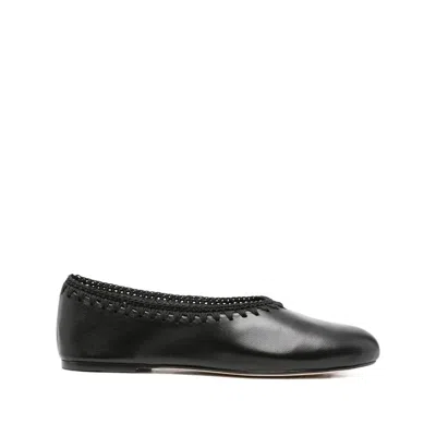 About Arianne Dara Crochet-detail Ballet Flats In Black