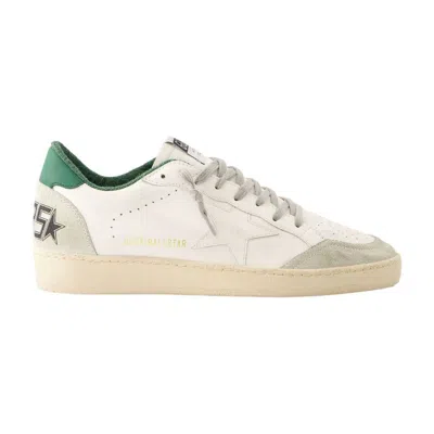 Golden Goose White Cow Leather Vamp Sneakers With Unique Used And Dirty Effect