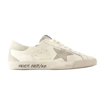 Golden Goose Super-star Nappa Upper Nabuk Star Suede Tongue Heel And Spur In White
