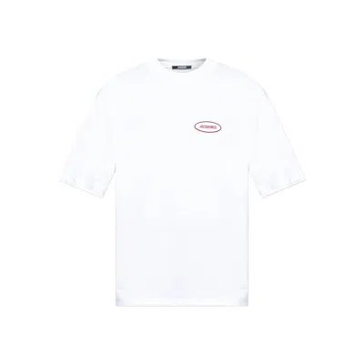 Jacquemus Mens Station Patch White Stazione Brand-patch Cotton-jersey T-shirt In White