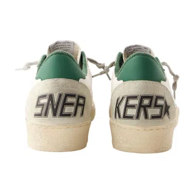 Golden Goose White Cow Leather Vamp Sneakers With Unique Used And Dirty Effect