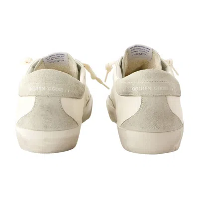 Golden Goose Super-star Nappa Upper Nabuk Star Suede Tongue Heel And Spur In White