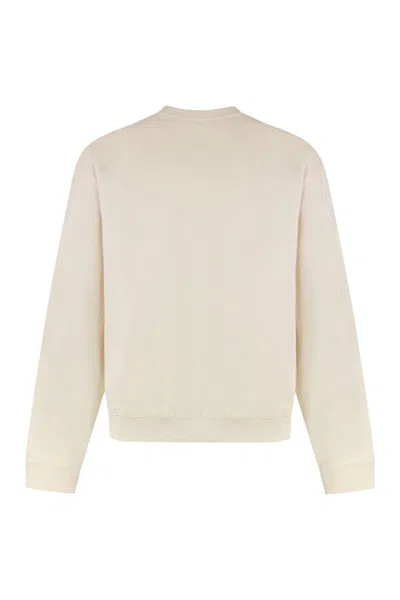 Jil Sander Logo Print Crewneck Sweatshirt In Neutral