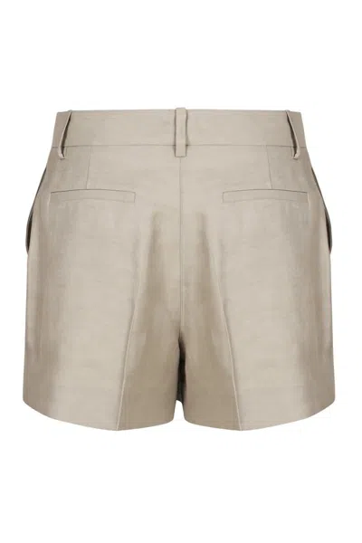 P.a.r.o.s.h . Linen Shorts In Neutral