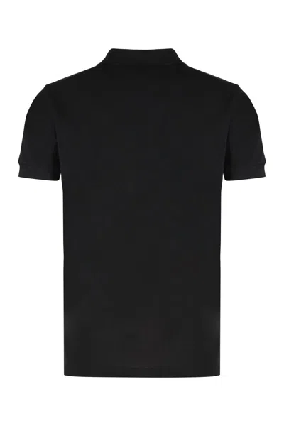 Tom Ford Classic Black Pique Polo With Textured Finish