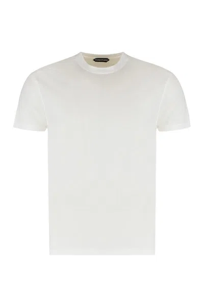 Tom Ford Pink Cotton Blend T-shirt In White