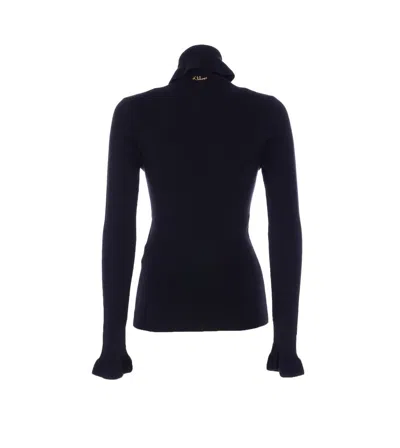 Chloé Chloè Wool And Cotton Turtleneck Pullover In Blue