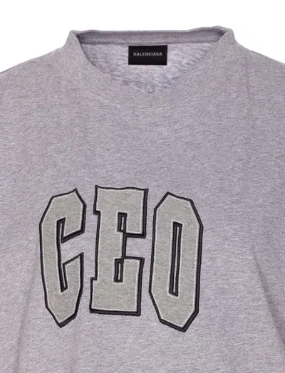 Balenciaga Boxy Ceo Team Logo T-shirt In Gray