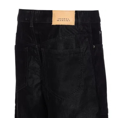 Isabel Marant Étoile Womens Black Kelvina Wide-leg Faux-leather Trousers
