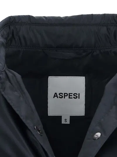 Aspesi Collared Jacket With Button Cuffs And Pockets In Blue