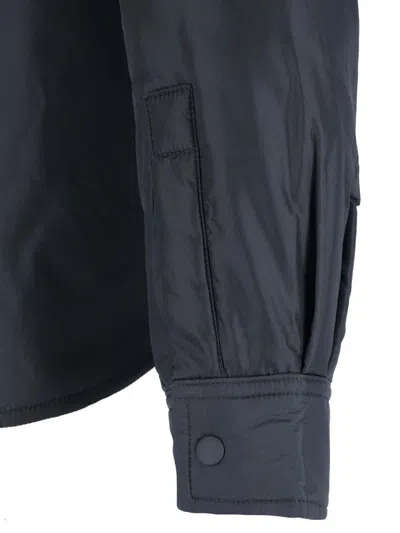Aspesi Collared Jacket With Button Cuffs And Pockets In Blue