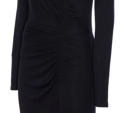 Isabel Marant Étoile Crewneck Long Sleeve Midi Dress With Ruched Detailing In Blue