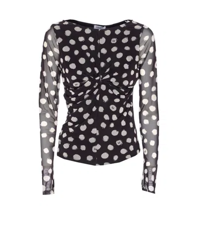 Liu •jo Polka Dots Top In Black