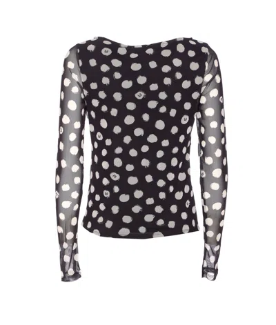 Liu •jo Polka Dots Top In Black