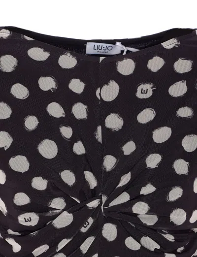 Liu •jo Polka Dots Top In Black