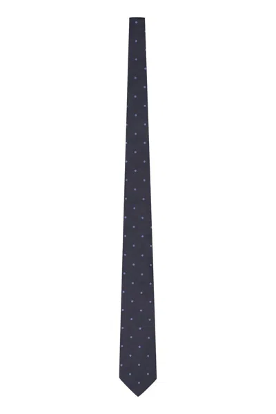 Tom Ford Jacquard Silk Tie In Blue