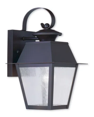 Livex Lighting Livex Mansfield 1-light Bronze Outdoor Wall Lantern In Gray