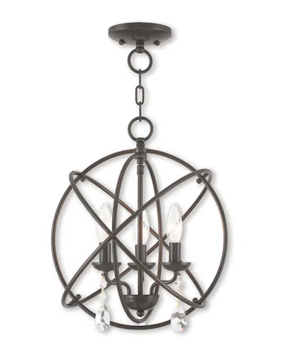 Livex Lighting Livex Aria 3-light Ebz Mini Chandelier/flush Mount In Gray