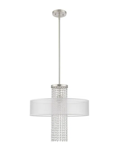 Livex Lighting Livex Bella Vista 1 Lt Brushed Nickel Pendant Chandelier In Gray