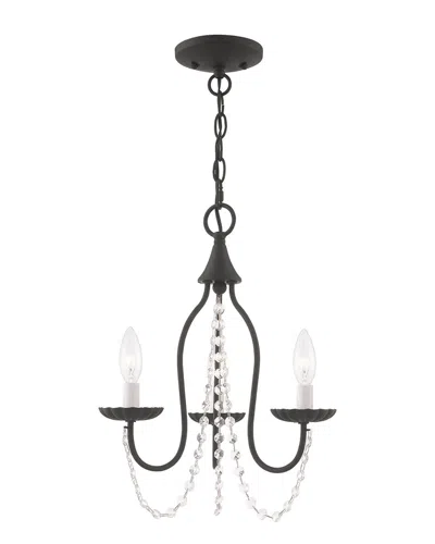 Livex Lighting Livex Alessia 3 Light Black Mini Chandelier In Black