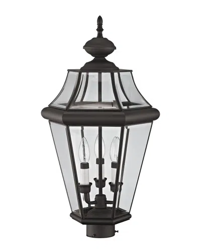 Livex Lighting Livex Georgetown 3-light Bronze Outdoor Post Lantern