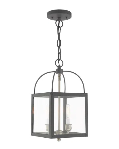 Livex Lighting Livex Milford 2 Lt Scandinavian Gray Convertible Mini Pendant/ceiling Mount In Gray