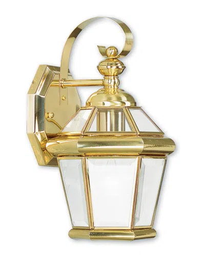 Livex Lighting Livex Georgetown 1-light Pb Outdoor Wall Lantern In Gold