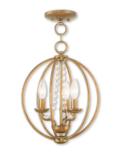 Livex Lighting Livex Arabella 3-light Agl Mini Chandelier/flush Mount In Gold