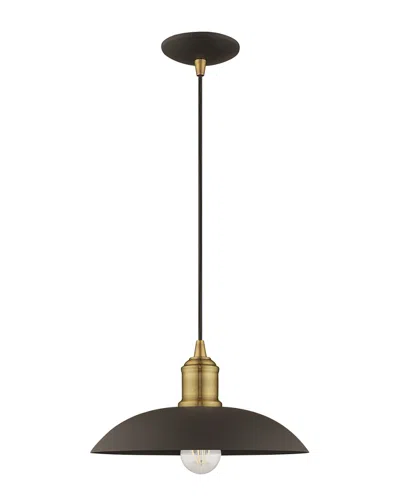 Livex Lighting Livex Metal Shade 1 Lt Bronze Mini Pendant In Black