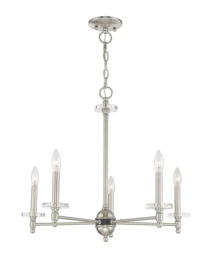 Livex Lighting Livex Bancroft 5 Lt Brushed Nickel Chandelier In Gold