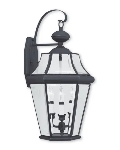 Livex Lighting Livex Georgetown 3-light Bronze Outdoor Wall Lantern In Black