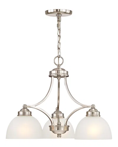 Livex Lighting Livex Somerset 3-light Brushed Nickel Chandelier In White