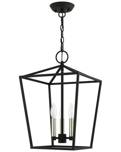 Livex Lighting 3-light Black Convertible Semi Flush Lantern